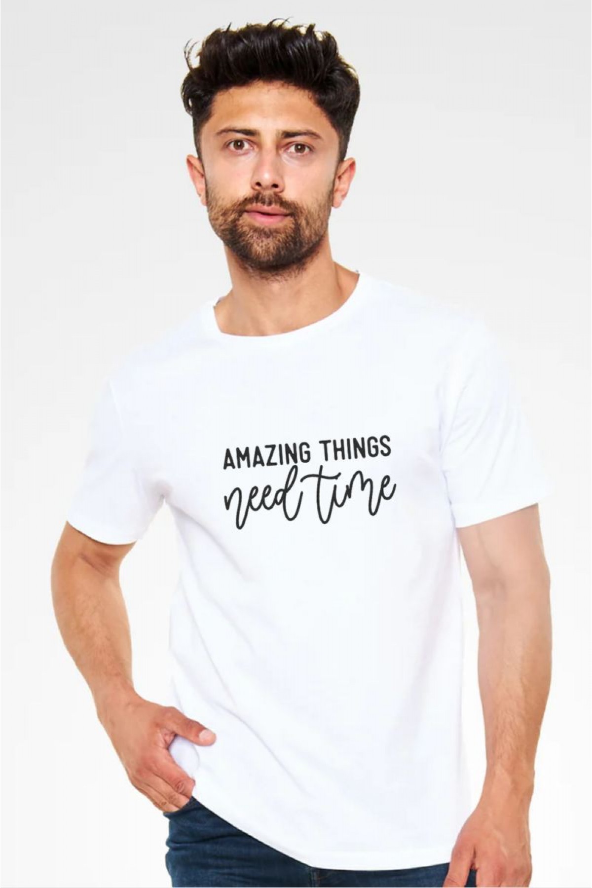 Unisex Oversize 24/1 Penye DTF Baskılı Tişört - DTF196