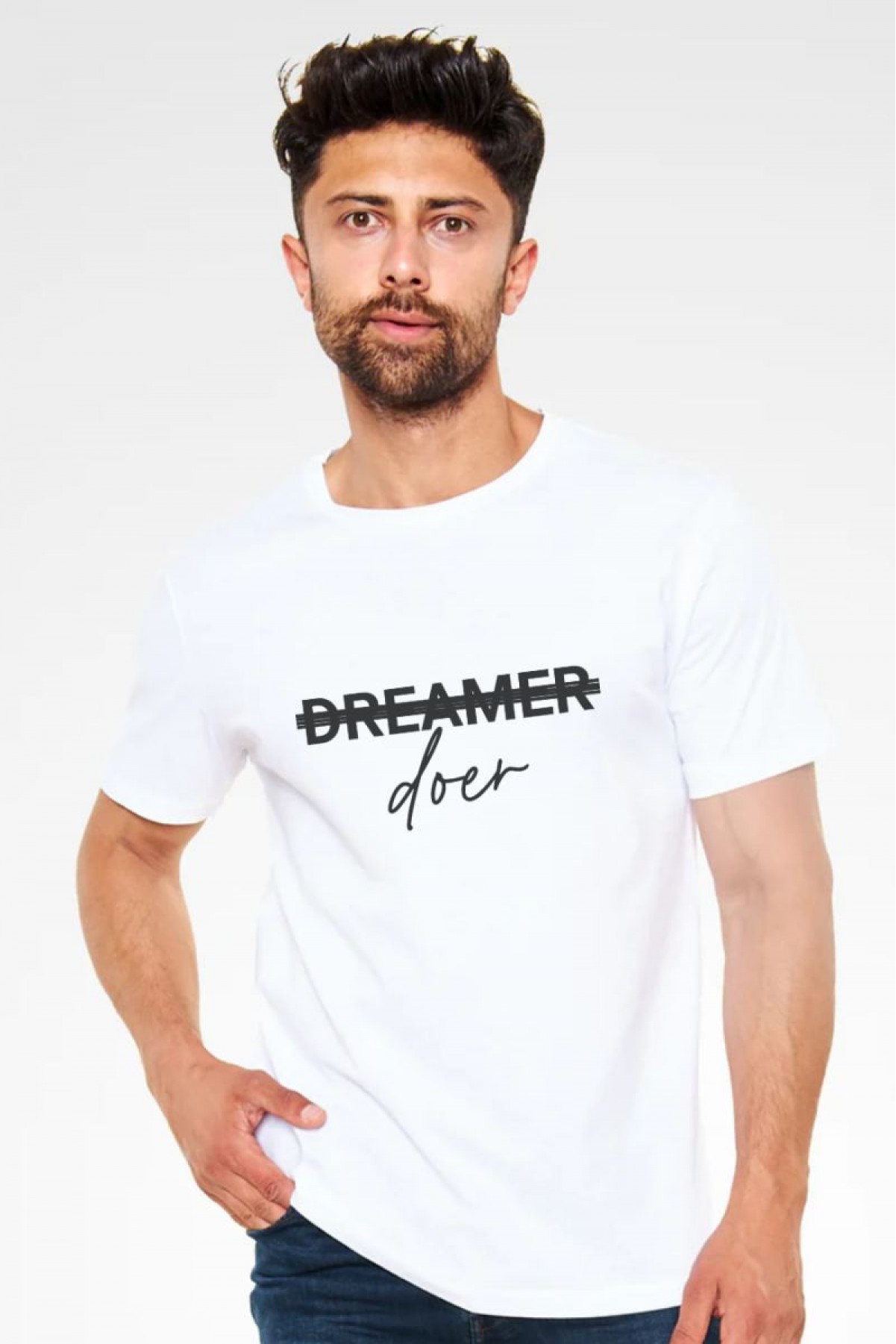 Unisex Oversize 24/1 Penye DTF Baskılı Tişört - DTF227