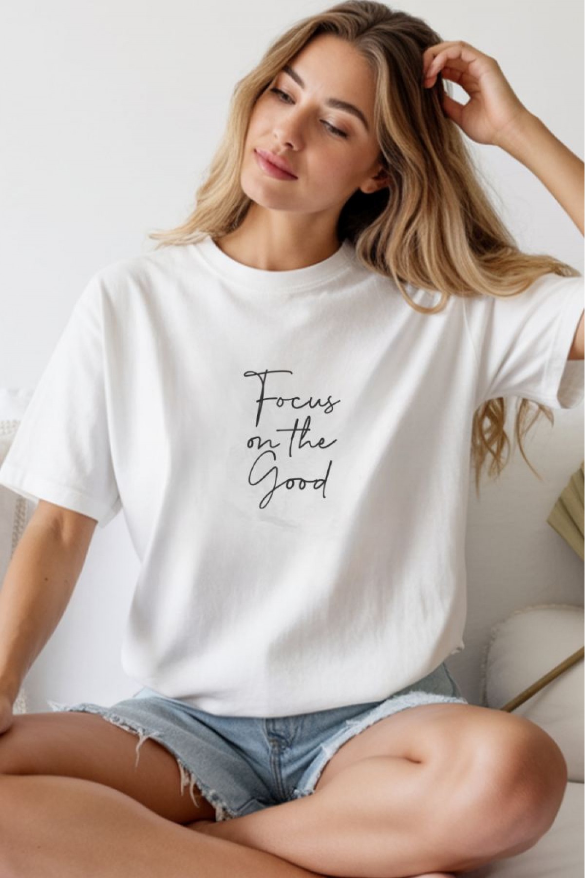 Unisex Oversize 24/1 Penye DTF Baskılı Tişört - DTF236