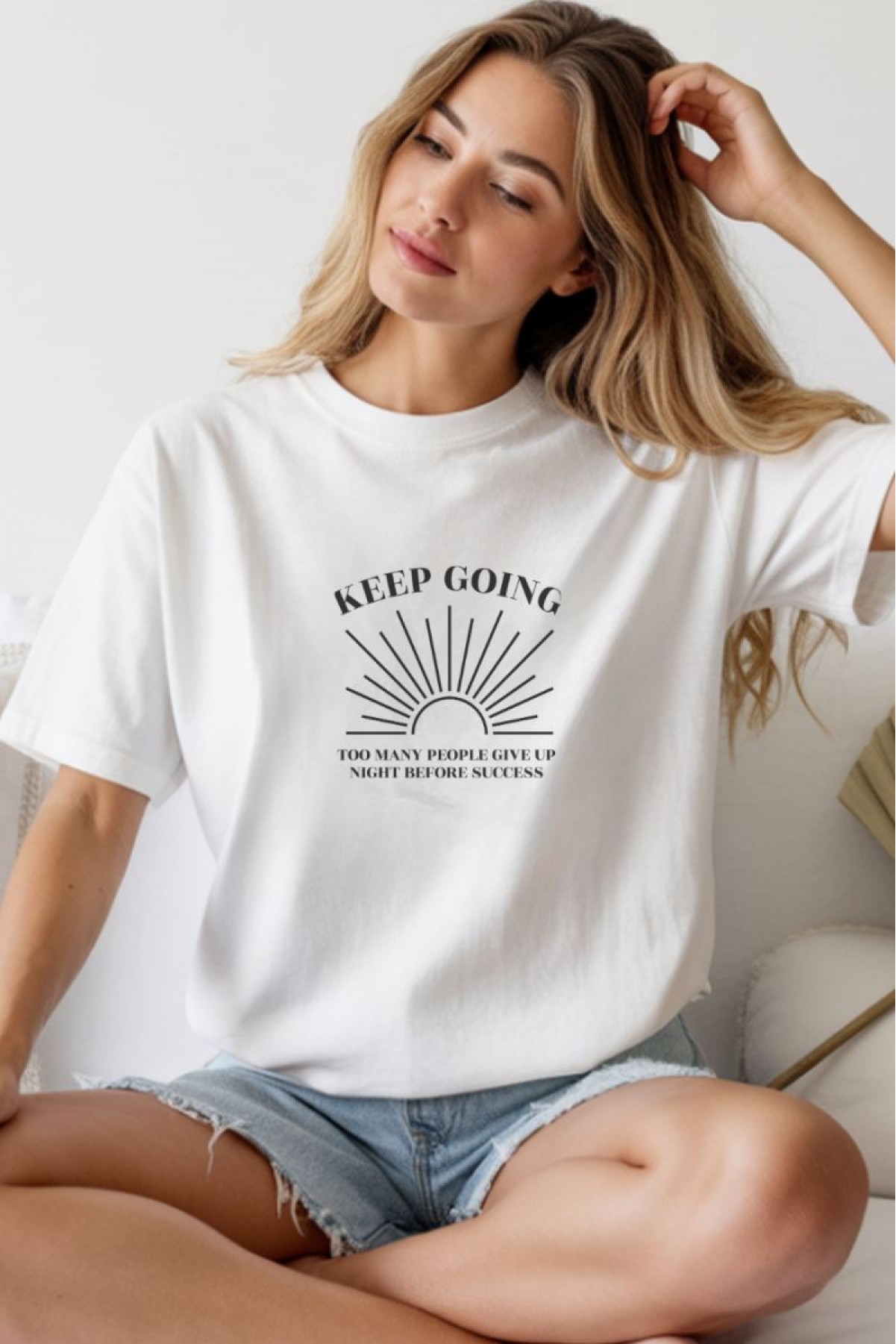Unisex Oversize 24/1 Penye DTF Baskılı Tişört - DTF242