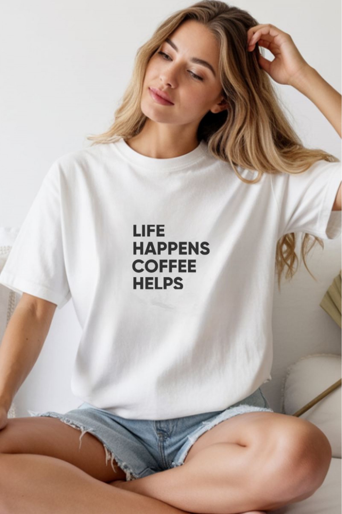 Unisex Oversize 24/1 Penye DTF Baskılı Tişört - DTF243