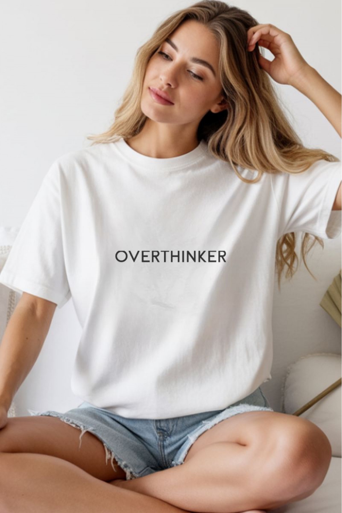 Unisex Oversize 24/1 Penye DTF Baskılı Tişört - DTF257
