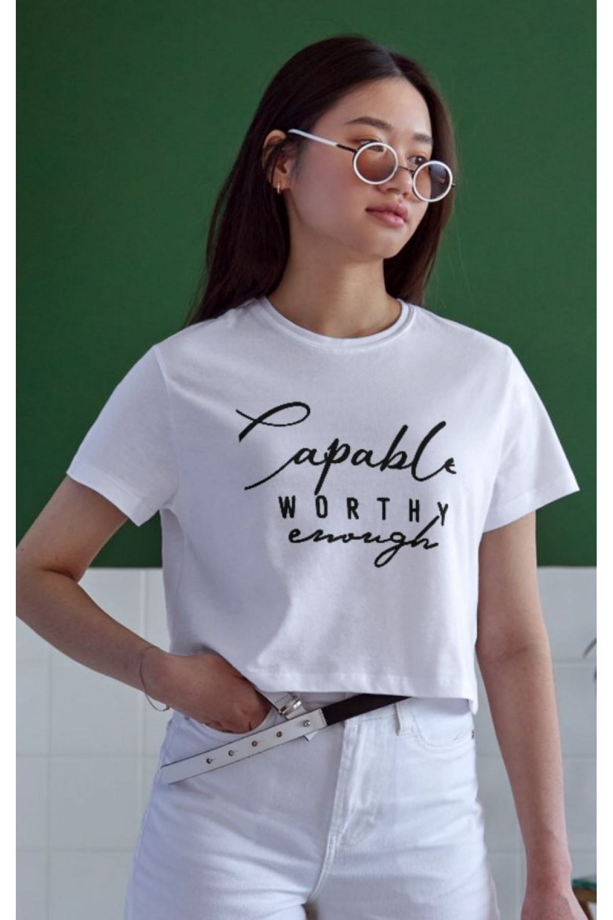 Unisex Oversize 24/1 Penye DTF Baskılı Tişört - DTF56