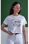 Unisex Oversize 24/1 Penye DTF Baskılı Tişört - DTF56