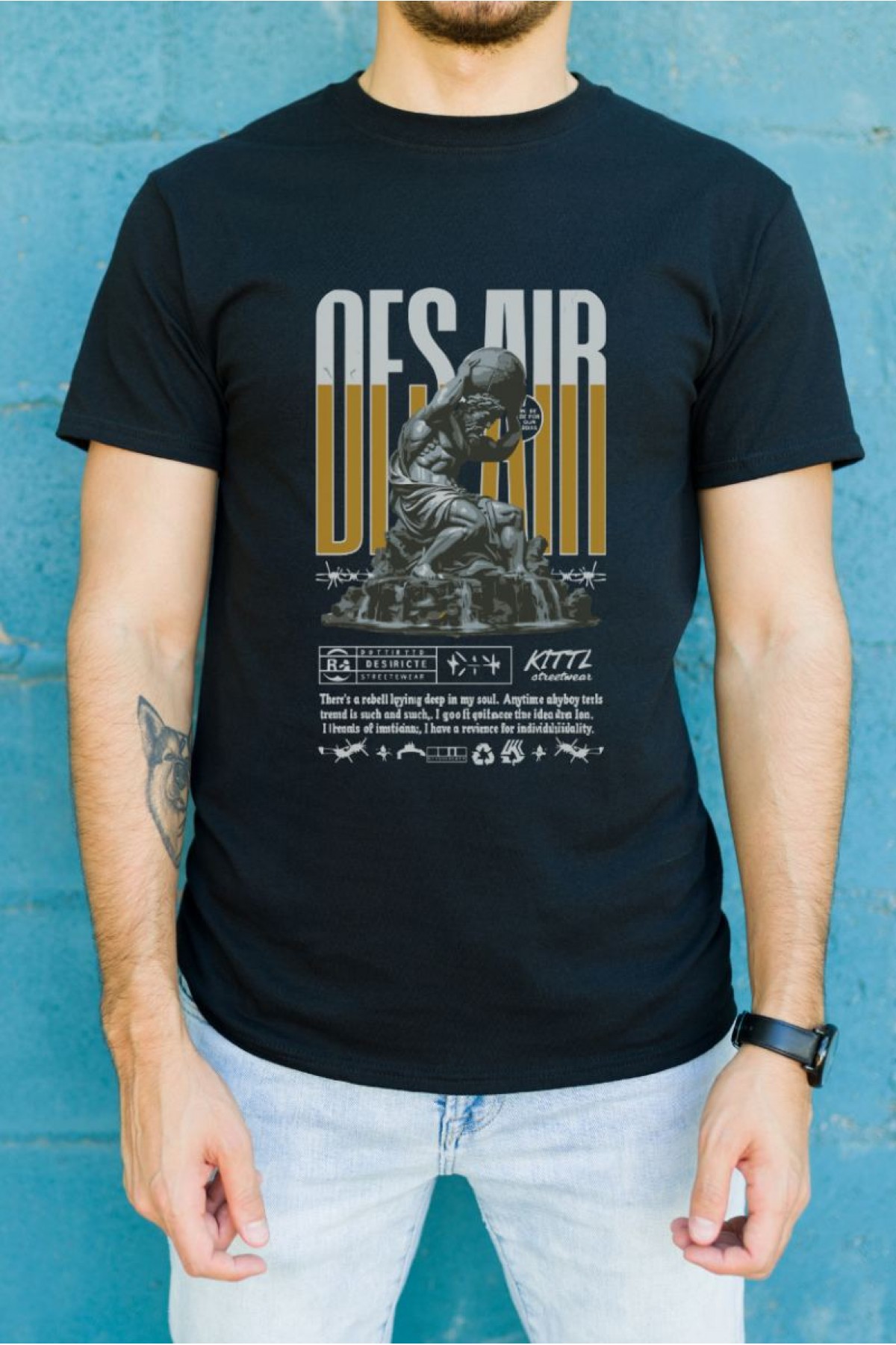 Unisex Oversize 24/1 Penye DTF Baskılı Tişört - DTF74