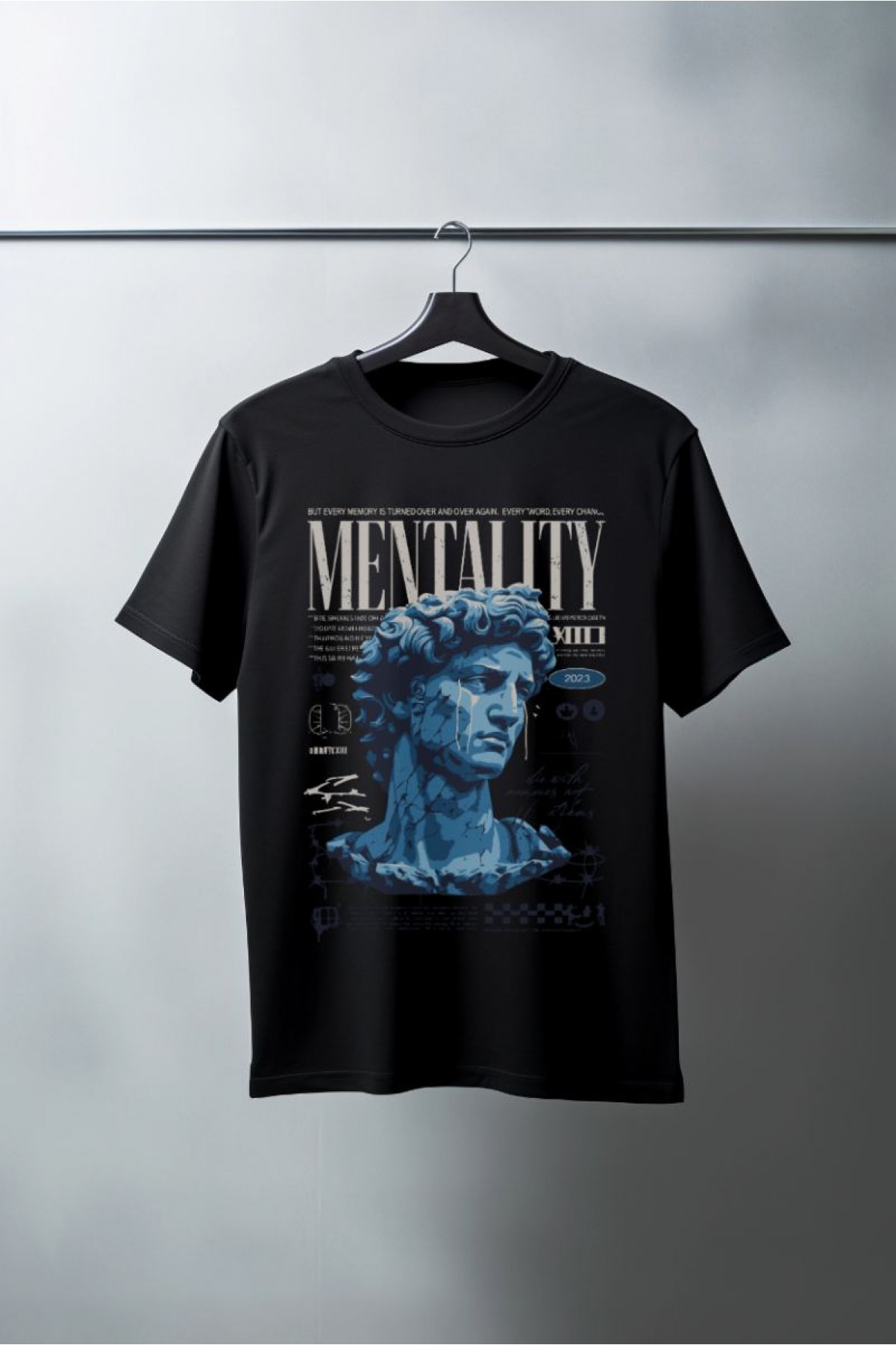 Unisex Oversize 24/1 Penye DTF Baskılı Tişört - DTF96