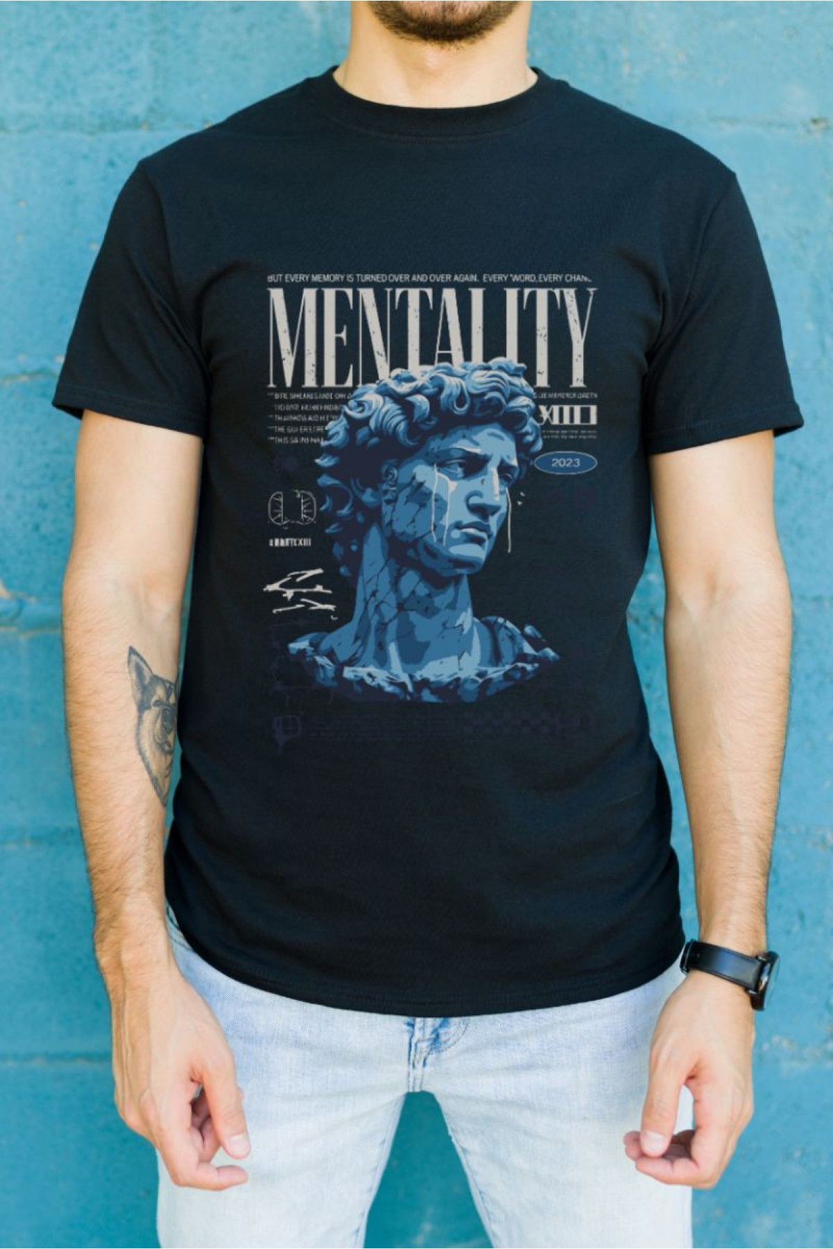 Unisex Oversize 24/1 Penye DTF Baskılı Tişört - DTF96