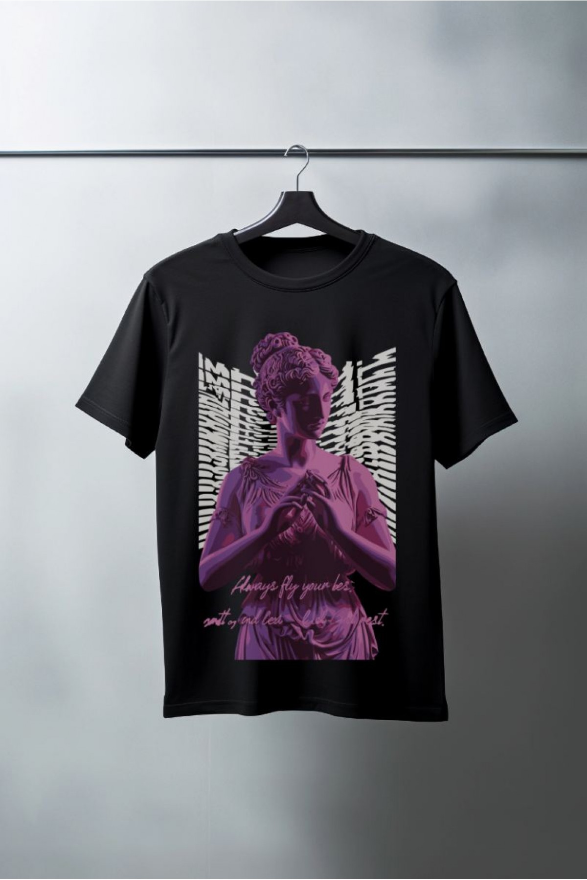 Unisex Oversize 24/1 Penye DTF Baskılı Tişört - DTF97