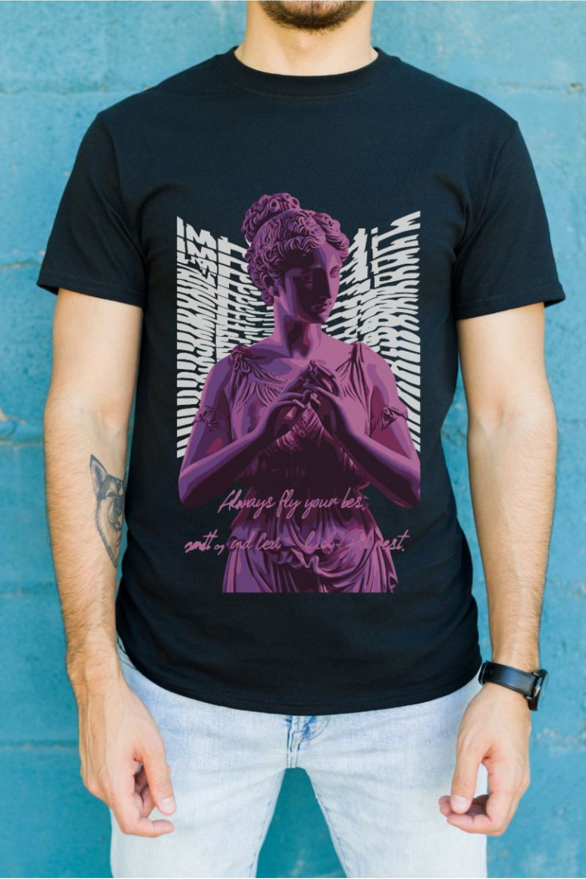 Unisex Oversize 24/1 Penye DTF Baskılı Tişört - DTF97