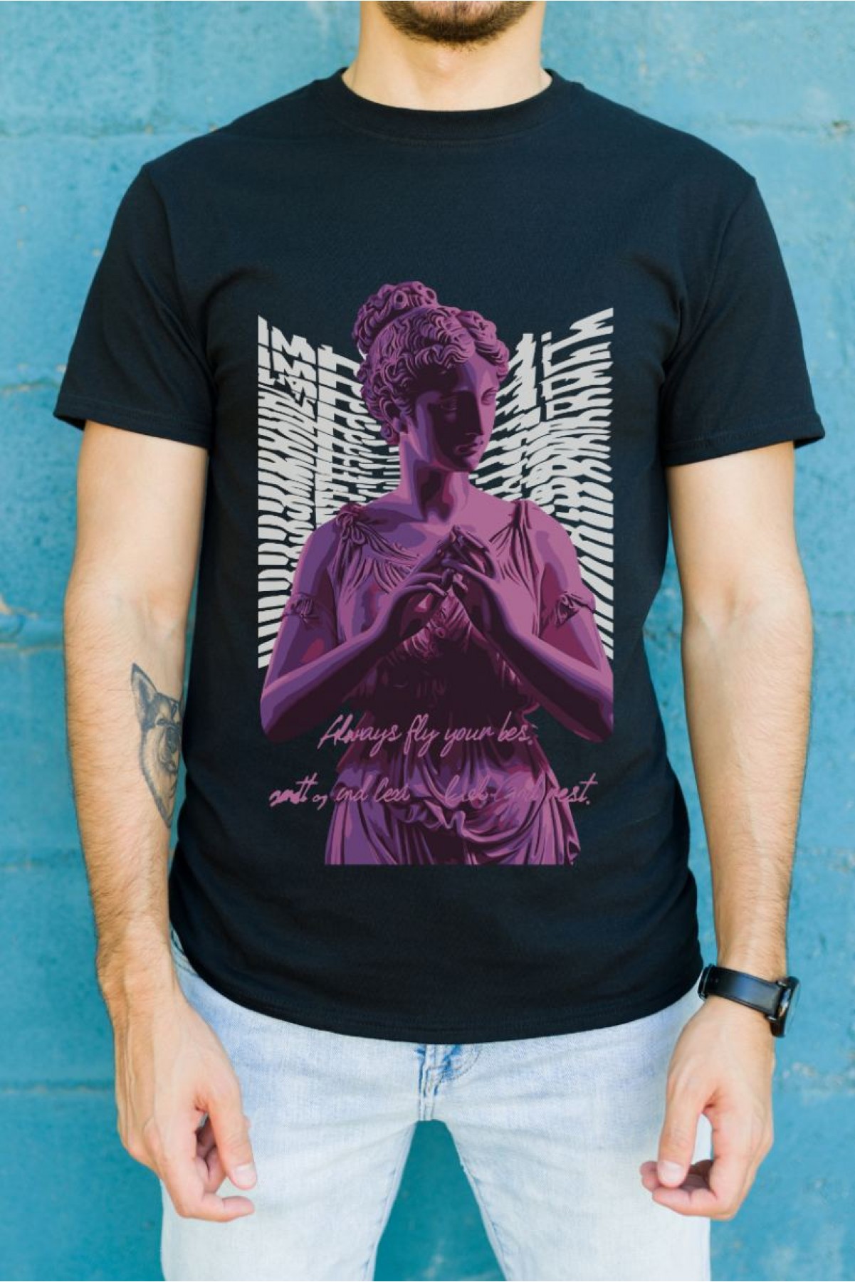 Unisex Oversize 24/1 Penye DTF Baskılı Tişört - DTF97