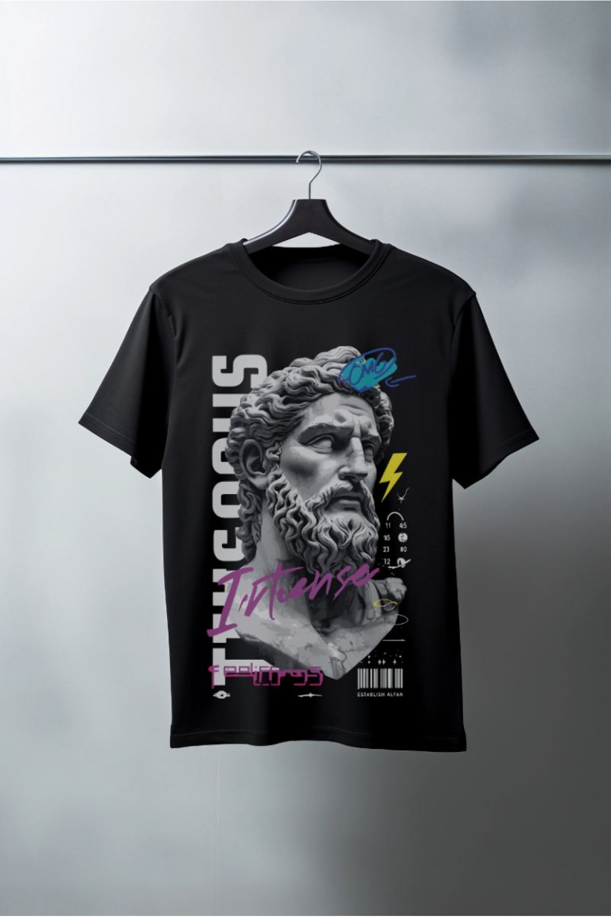 Unisex Oversize 24/1 Penye DTF Baskılı Tişört - DTF98