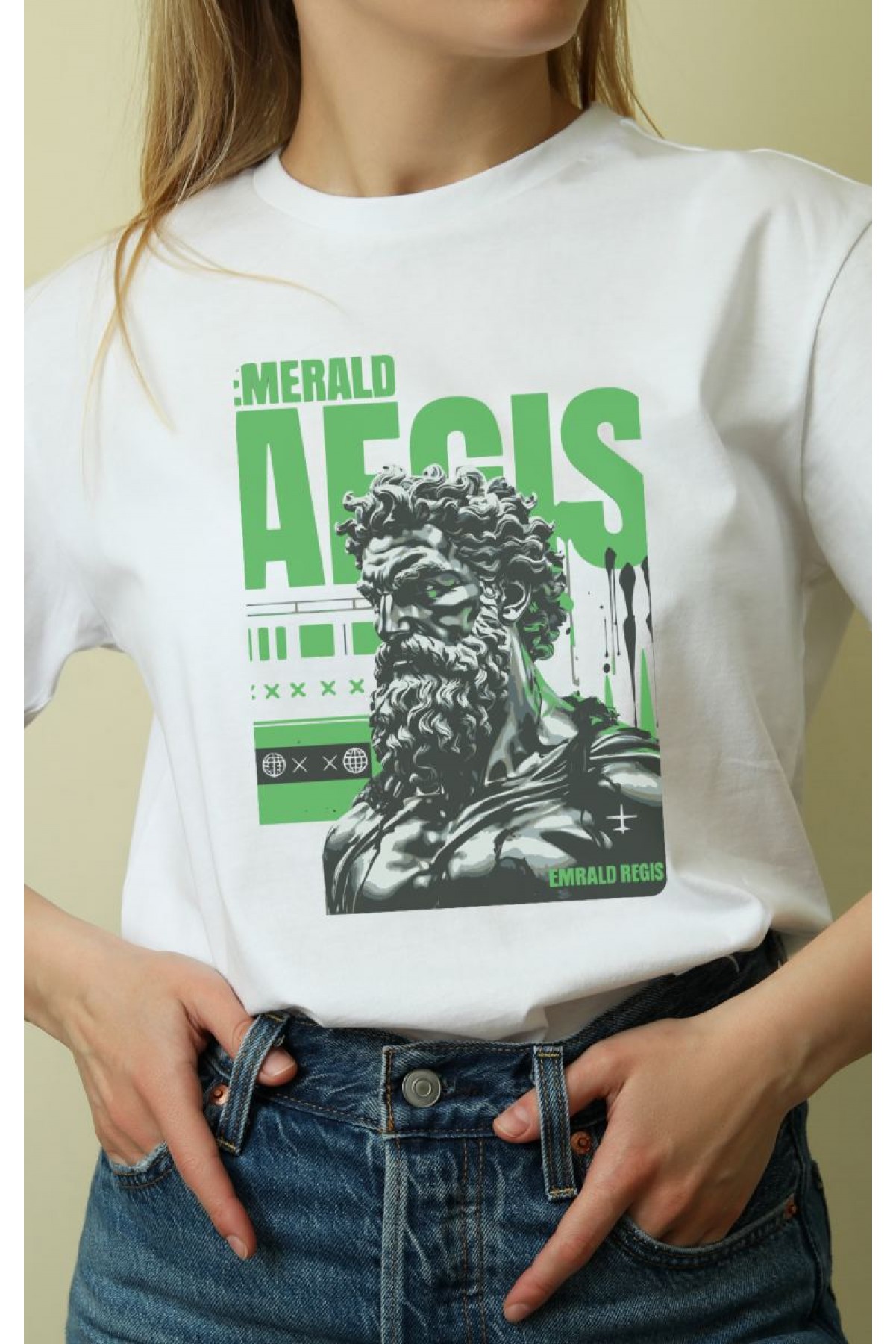 Unisex Oversize 24/1 Penye DTF Baskılı Tişört - DTF99