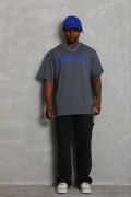 Erkek Baskılı T-Shirt Kısa Kol Bisiklet Yaka Regular Fit Tişört - Füme