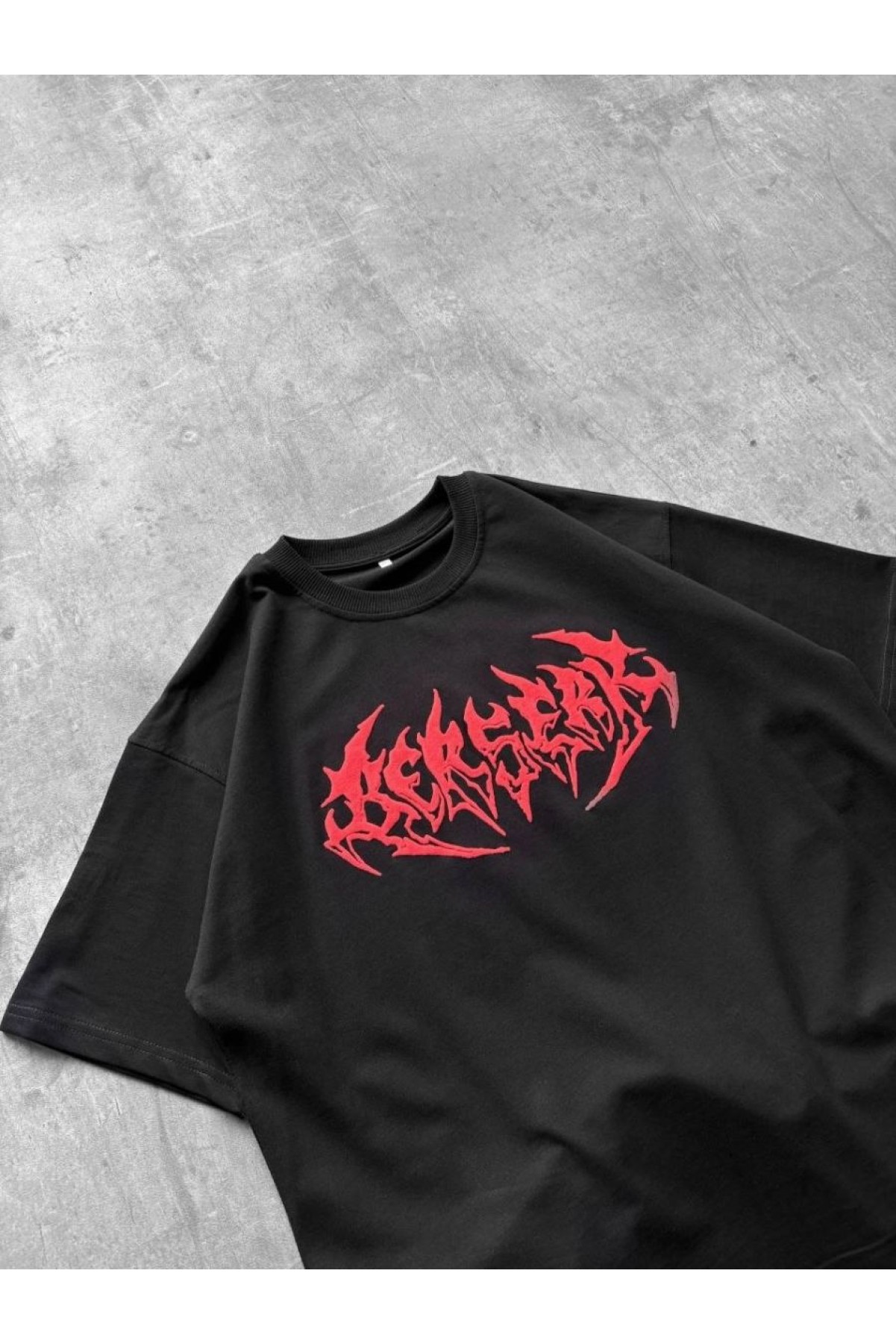 Kadın Kısa Kol Yazlık Tişört Bisiklet Yaka Baskılı Oversize T-Shirt -  Siyah