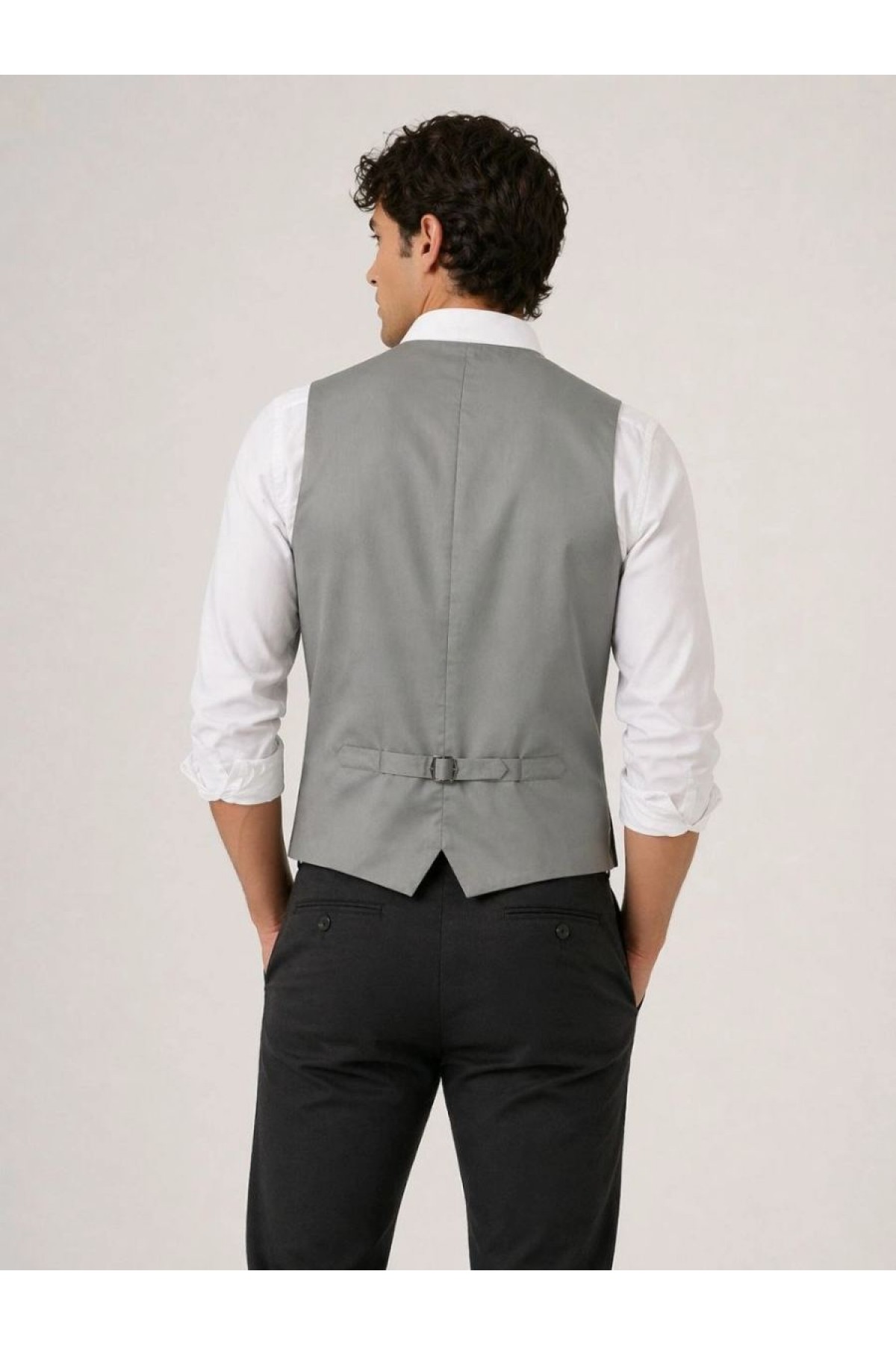 Erkek 6 Cepli Yelek İç Astarlı Sağ Sol İç Cepli Slim Fit Günlük Şık - Bej