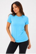 Kadın Basic Tişört Bisiklet Yaka Kısa Kol Günlük Yazlık Slim fit T-Shirt - Turkuaz