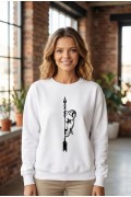 Sevgililer Günü Baskılı Oversize Bisiklet Yaka Sweatshirt - Beyaz