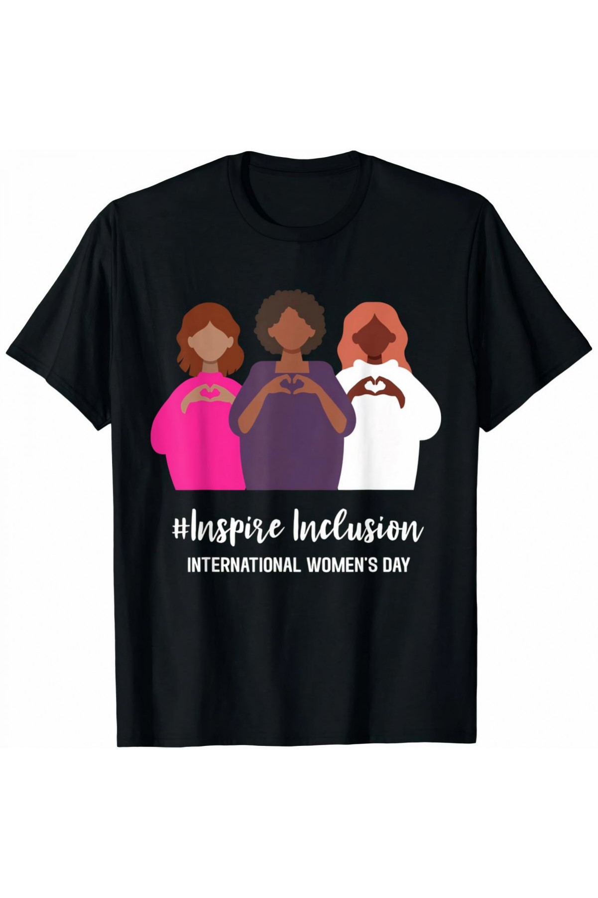 8 Mart Dünya Kadınlar Günü Baskılı Oversize Bisiklet Yaka T-shirt - Siyah