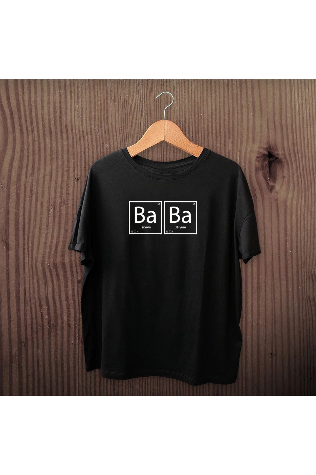 Babalar Günü Hediye Baba Temalı Baskılı Oversize Bisiklet Yaka T-shirt - Siyah