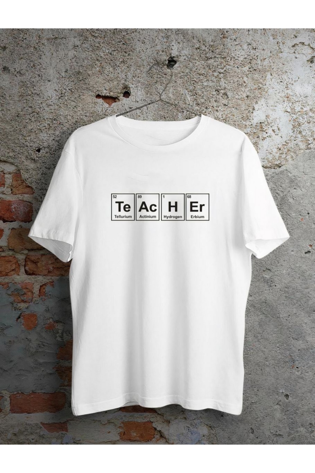 24 Kasım Kimya Öğretmeni Hediyesi Baskılı Bisiklet Yaka T-shirt - Beyaz