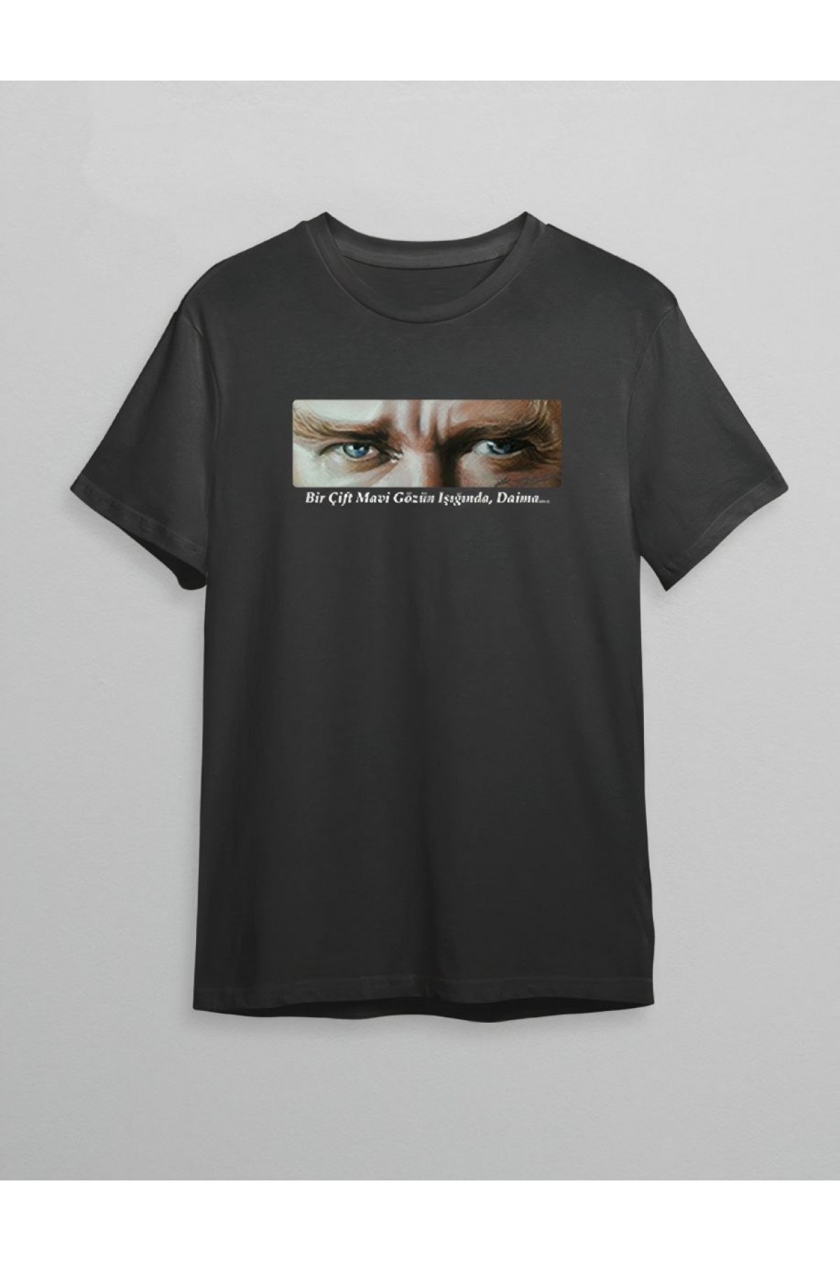 10 Kasım Atatürk'ü Anma Günü Baskılı Oversize Bisiklet Yaka T-shirt - Siyah