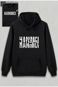 Sevgililer Günü Hanımcı Hediye Baskılı Oversize Kapüşonlu Sweatshirt - Siya