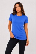 Kadın 3’lü Kısa Kollu Bisiklet Yaka Basic Slim Fit T-Shirt -Petrol Mavisi  - Bej - Mavi