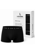 Erkek Likralı Pamuklu Nefes Alan Penye Boxer 2'Li Paket - Siyah & Lacivert