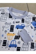 Erkek Çocuk Premium Penye Uzun Kollu Desenli Pijama Takımı 2-11 Yaş - Gri