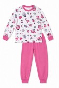 Kız Çocuk Premium Penye Baykuş Desenli Uzun Kollu Pijama Takımı 2-11 Yaş - Pembe