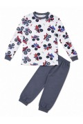 Erkek Çocuk Premium Penye Canavar Araba Desenli Uzun Kollu Pijama Takımı 2-11 Yaş - Füme