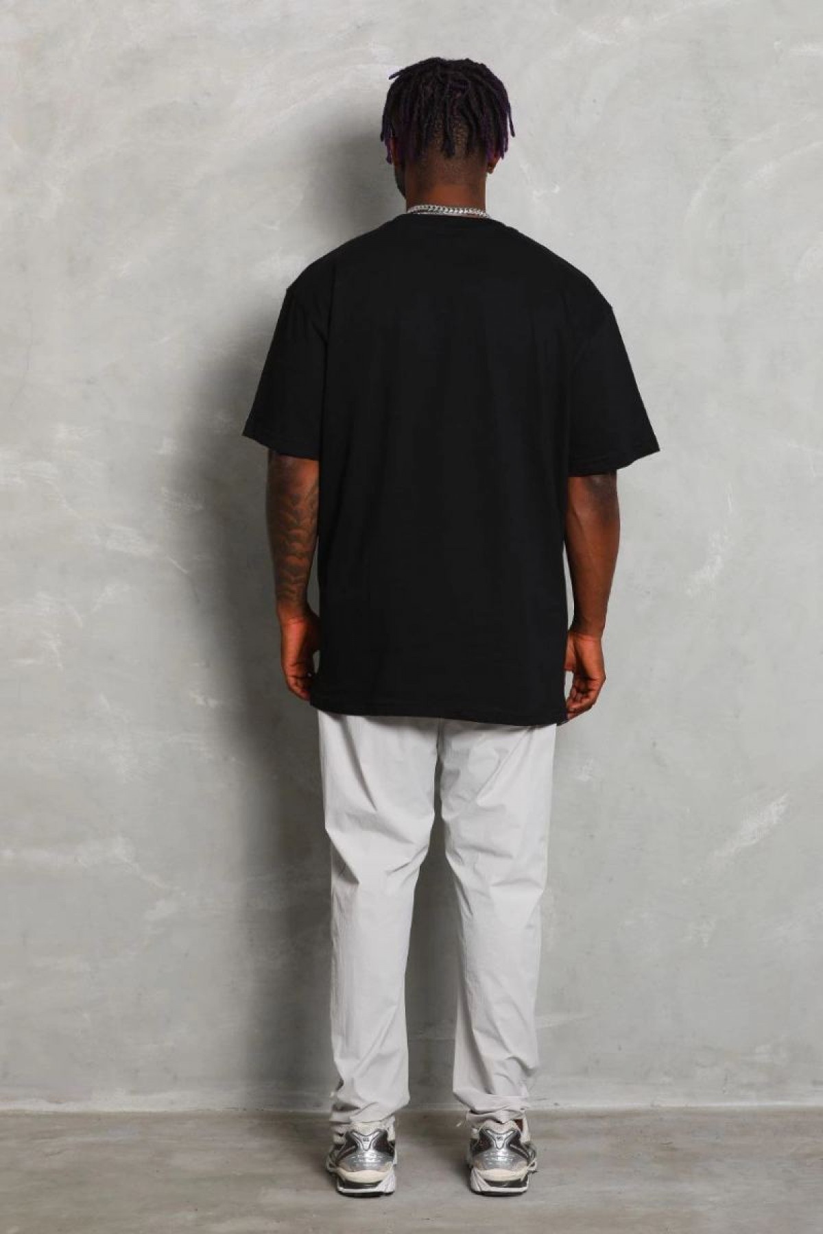 Erkek Düz Yazlık Kısa Kol Tişört Bisiklet Yaka Oversize T-Shirt - Siyah