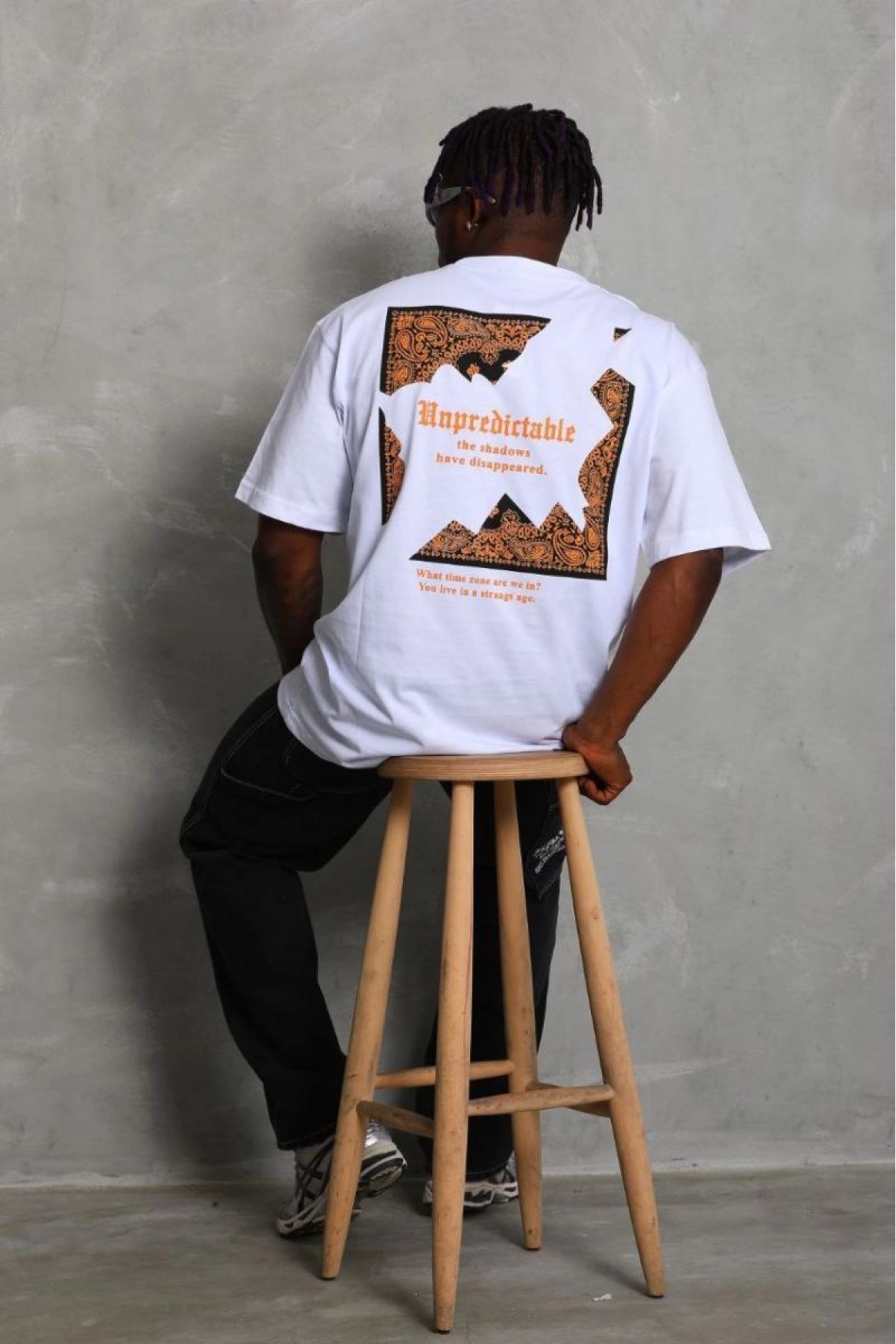 Erkek Baskılı Tişört Kısa Kol Bisiklet Yaka Oversize T-Shirt - Beyaz
