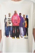 Erkek Baskılı T-Shirt Kısa Kol Bisiklet Yaka Rahat Kalıp Tişört - Beyaz