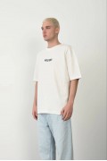 Erkek Baskılı T-Shirt Kısa Kol Bisiklet Yaka Rahat Kalıp Tişört - Beyaz