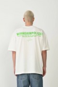 Erkek Baskılı T-Shirt Kısa Kol Bisiklet Yaka Rahat Kalıp Tişört - Beyaz
