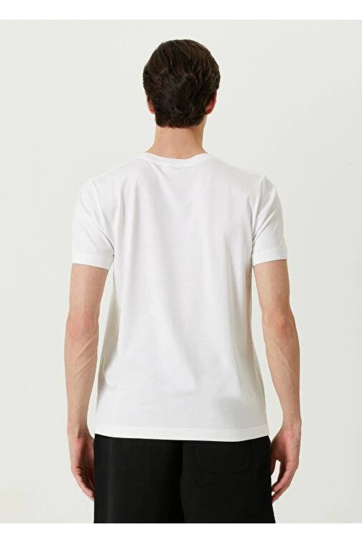 ERKEK  Tişört Basic Bisiklet Yaka Regular Kısa kol T-Shirt - Beyaz