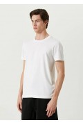 ERKEK  Tişört Basic Bisiklet Yaka Regular Kısa kol T-Shirt - Beyaz