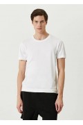 ERKEK  Tişört Basic Bisiklet Yaka Regular Kısa kol T-Shirt - Beyaz