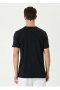 ERKEK Düz Tişört Bisiklet Yaka Regular Fit Yazlık Kısa kol T-Shirt - Siyah