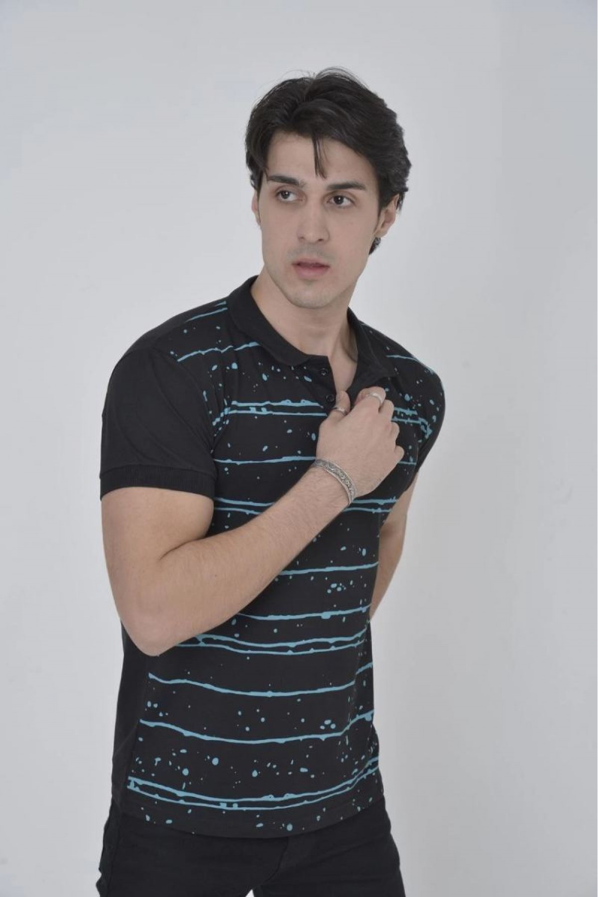 Erkek Pike Polo Yaka tişört Slim Fit Baskılı Kısa kol T-Shirt - Siyah