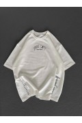 Kadın Kısa Kol Tişört Bisiklet Yaka Filistin Poşülü Baskılı T-Shirt - Beyaz