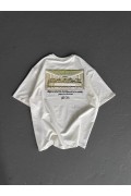 Erkek Baskılı T-Shirt Kısa Kol Bisiklet Yaka Regular Fit Rahat Kalıp Günlük Tişört - Beyaz