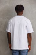 Erkek Baskılı T-Shirt Kısa Kol Bisiklet Yaka Rahat Kalıp Tişört - Beyaz