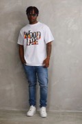Erkek Baskılı T-Shirt Kısa Kol Bisiklet Yaka Rahat Kalıp Tişört - Beyaz