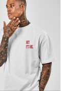 Erkek Baskılı T-Shirt Kısa Kol Bisiklet Yaka Regular Fit Rahat Kalıp Tişört - Beyaz