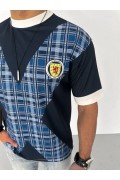 ERKEK Bisiklet Yaka Baskılı Kısa kol Oversize T-Shirt - Siyah