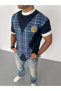 ERKEK Bisiklet Yaka Baskılı Kısa kol Oversize T-Shirt - Siyah