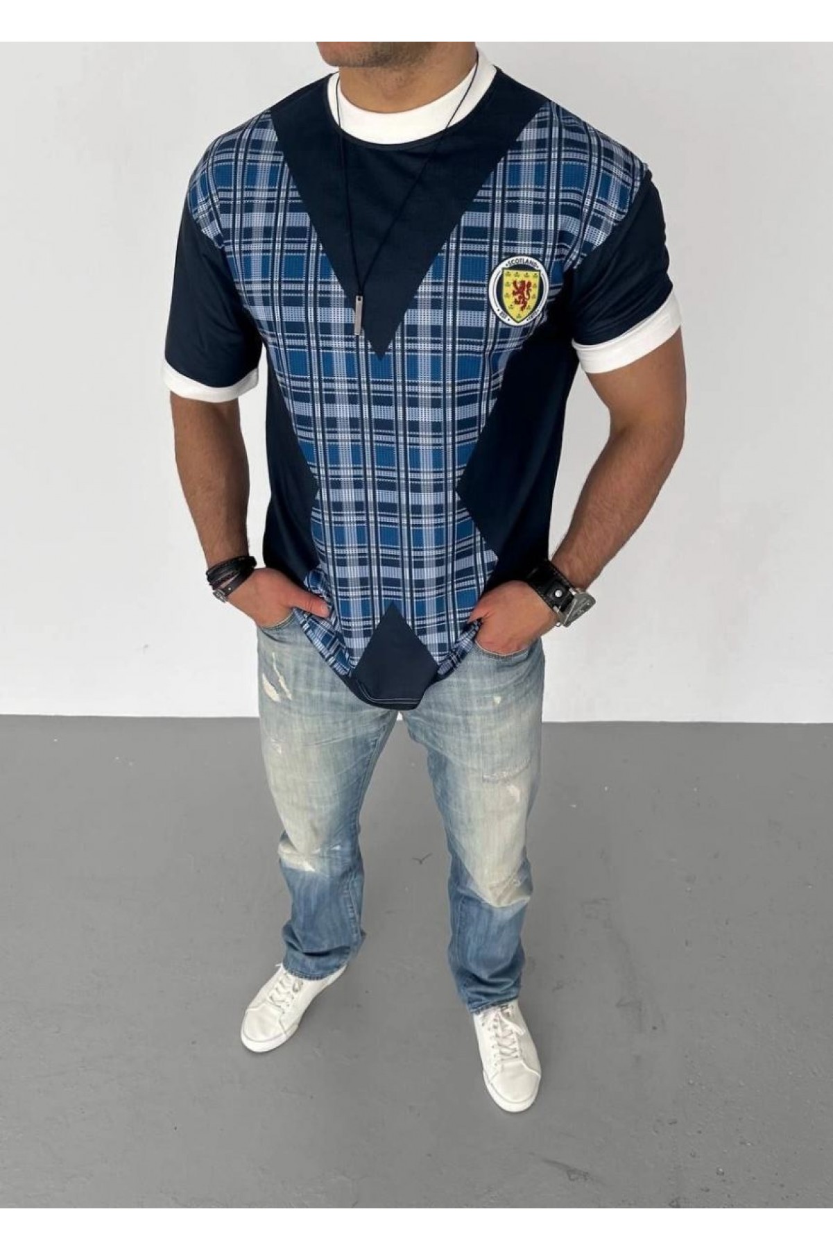 ERKEK Bisiklet Yaka Baskılı Kısa kol Oversize T-Shirt - Siyah