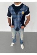 ERKEK Bisiklet Yaka Baskılı Kısa kol Oversize T-Shirt - Siyah